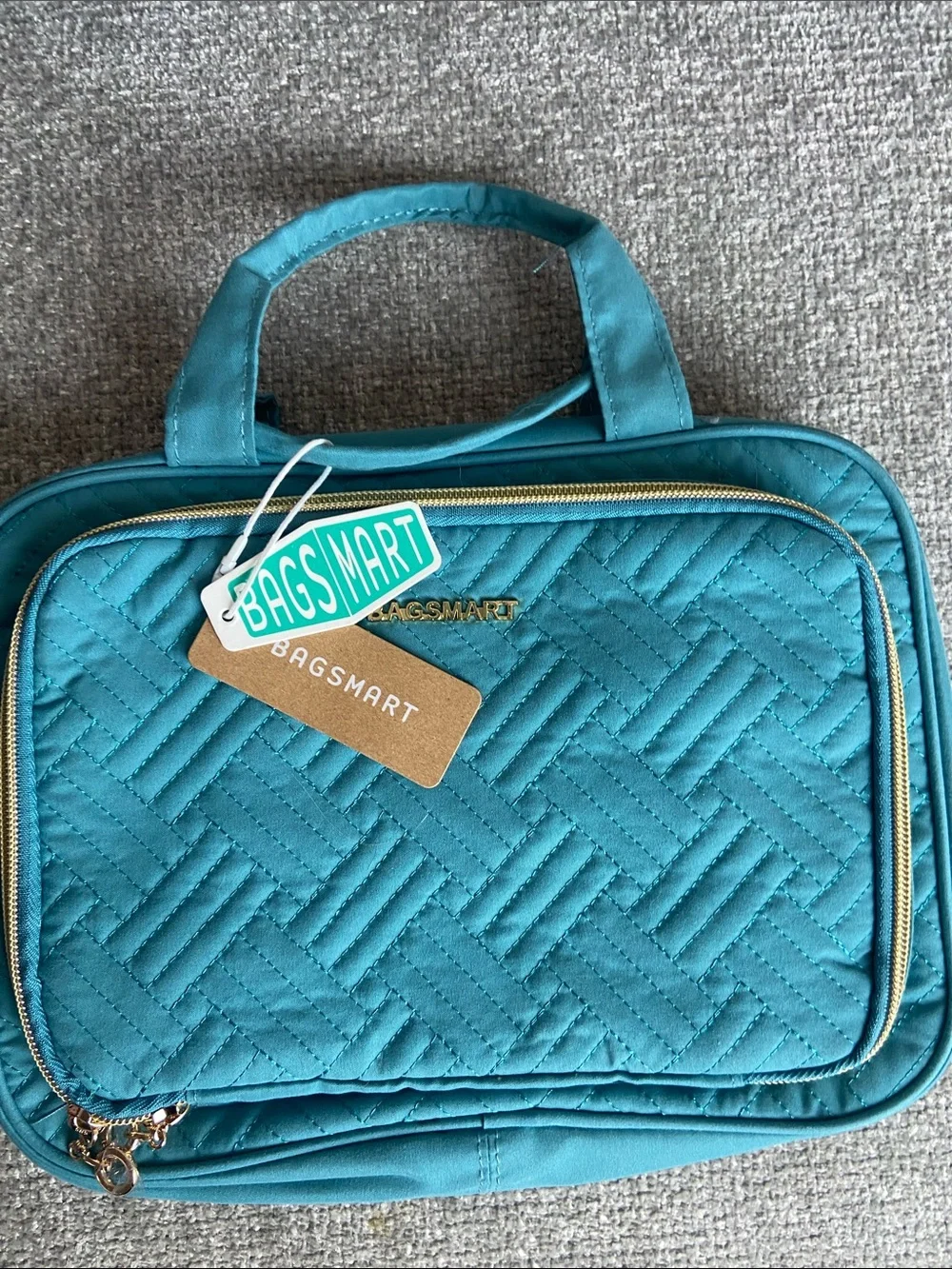 Bagsmart Quilted Teal Travel Tote Bag